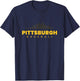 Pittsburgh Baseball Vintage City Skyline Baseball Lover T-Shirt - T-Shirt | Navy