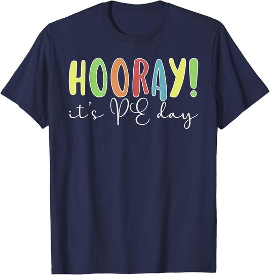PE Day PE Teacher Physical Education Teacher T-Shirt - T-Shirt | Navy