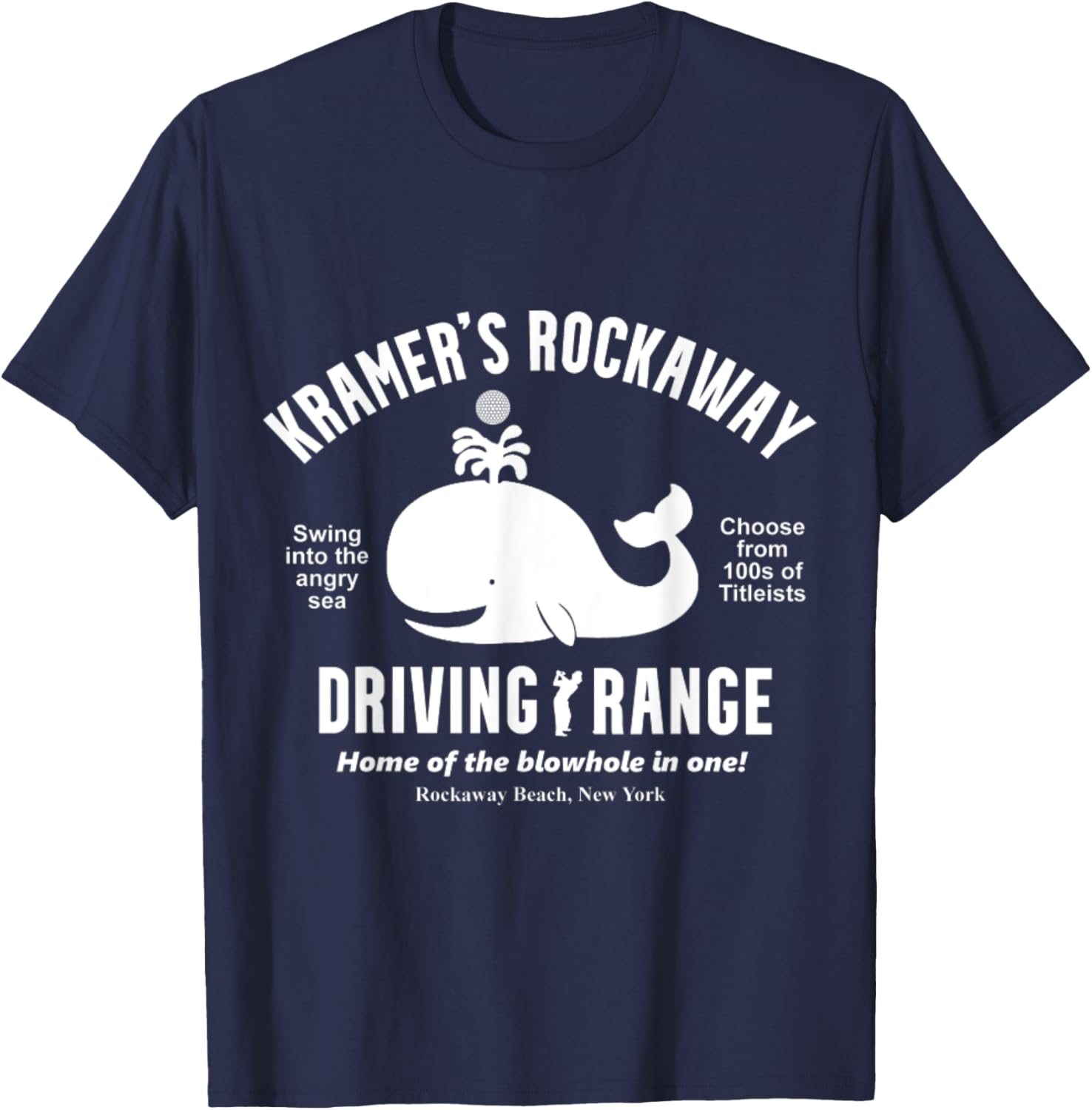 Funny Kramer's Rockaways Driving Range Golfing T-Shirt - T-Shirt | Navy