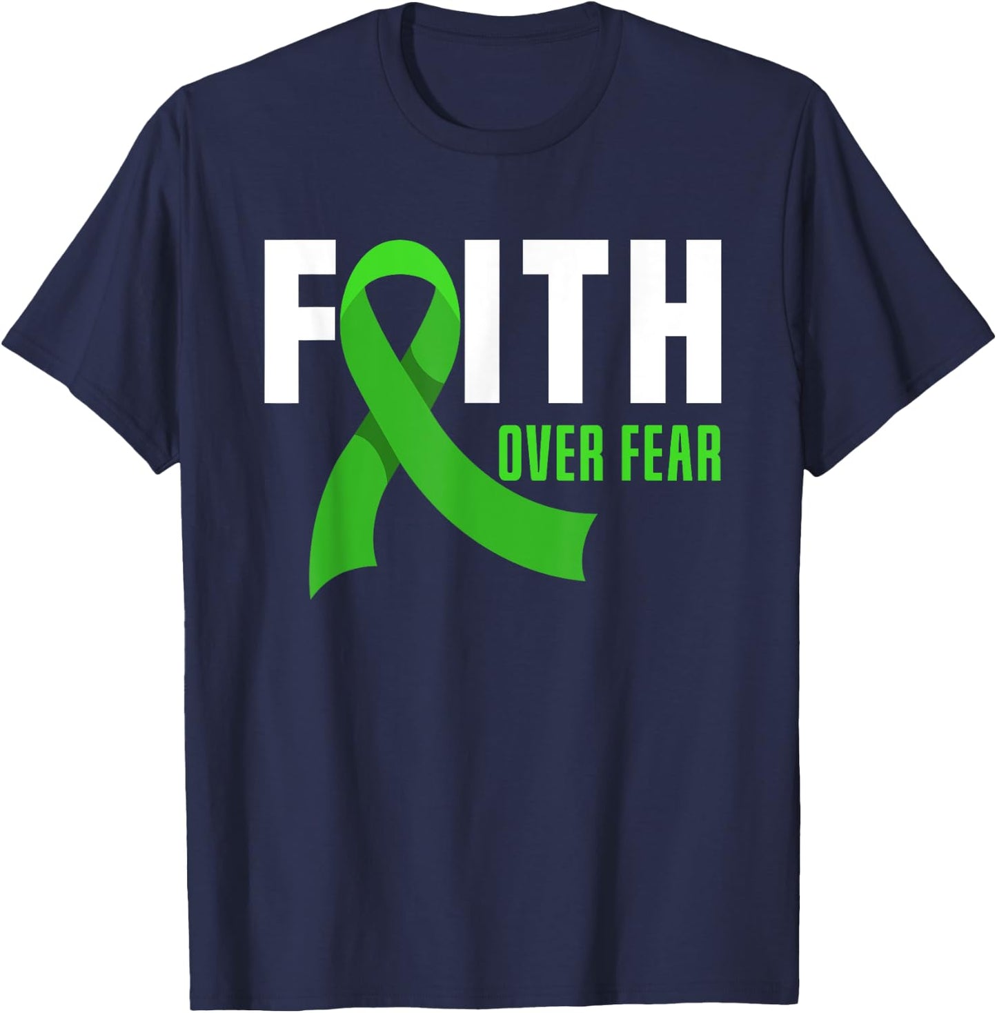 Faith God Fear Traumatic Brain Injury Awareness TBI Warrior T-Shirt - T-Shirt | Navy