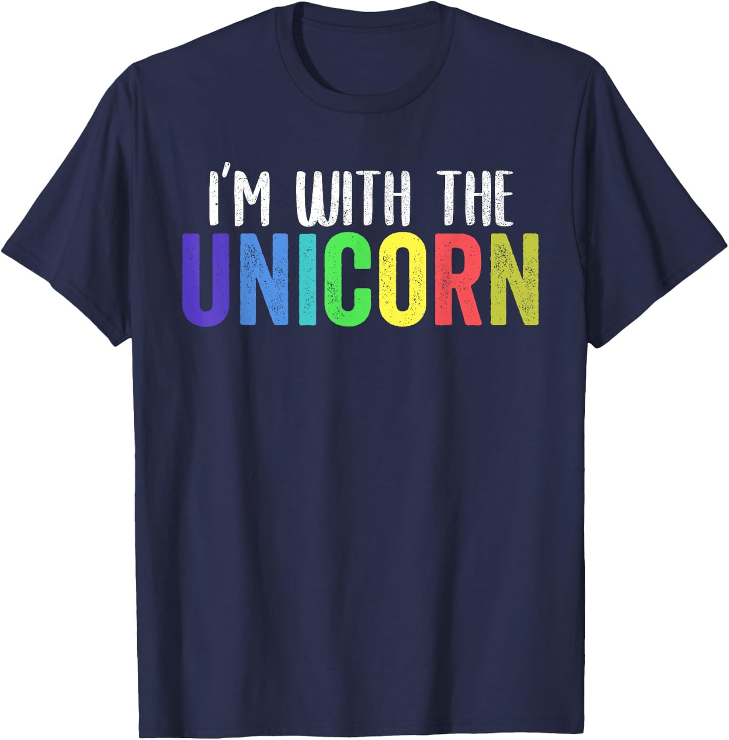 Halloween Costume for Parents Daughter I'm With The Unicorn T-Shirt - T-Shirt | Navy