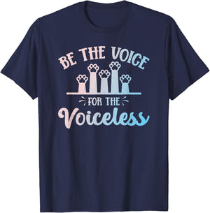 Be The Voice For The Voiceless Animals Rights Rescue Protest T-Shirt - T-Shirt | Navy