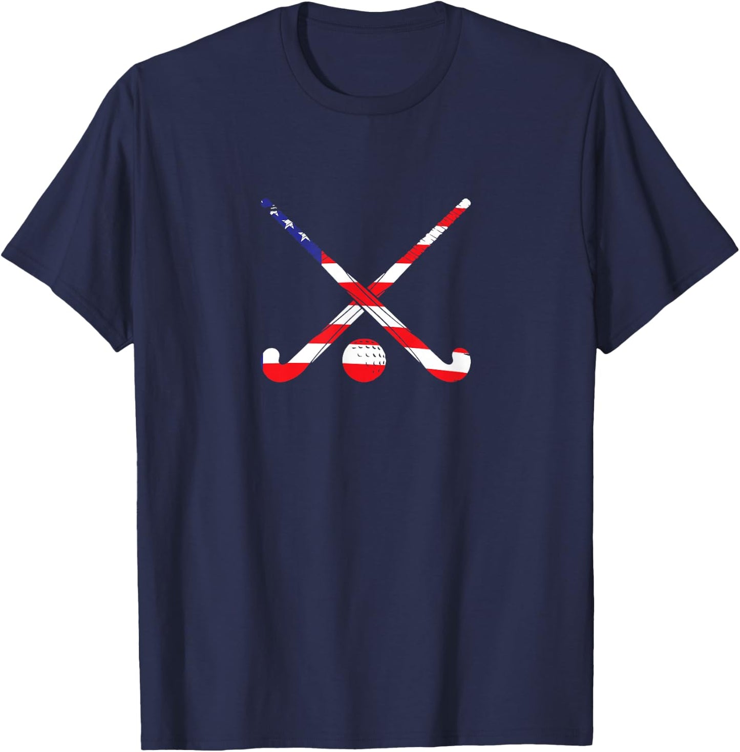 American Flag Field Hockey Patriot USA Sports Player T-Shirt - T-Shirt | Navy