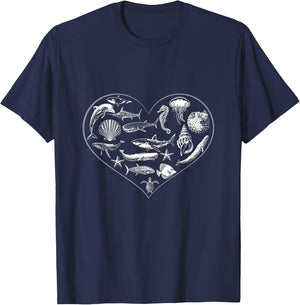 Save the Ocean - Sea and Ocean Environment Awareness Lovers T-Shirt - T-Shirt | Navy