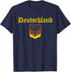 Deutschland Germany Flag Coat Of Arms Eagle Banner Vintage T-Shirt - T-Shirt | Navy
