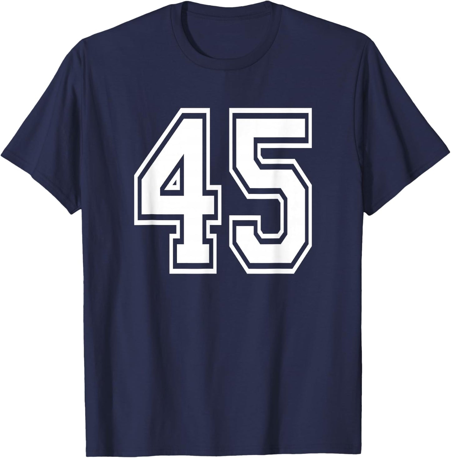 Number 45 45th Birthday Gift Player Team Numbered Jersey T-Shirt - T-Shirt | Navy