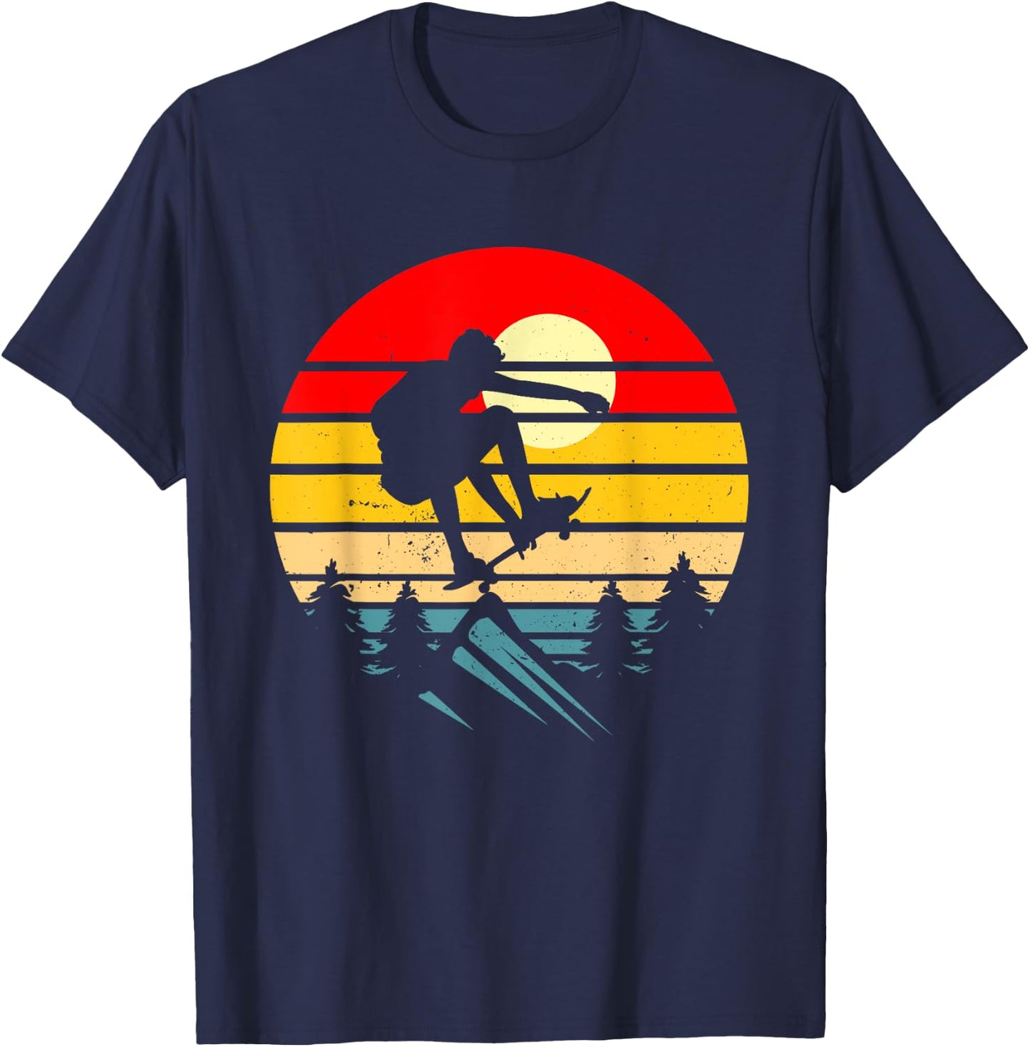 Skateboarder Retro Skateboard Vintage Skateboarding Skater T-Shirt - T-Shirt | Navy