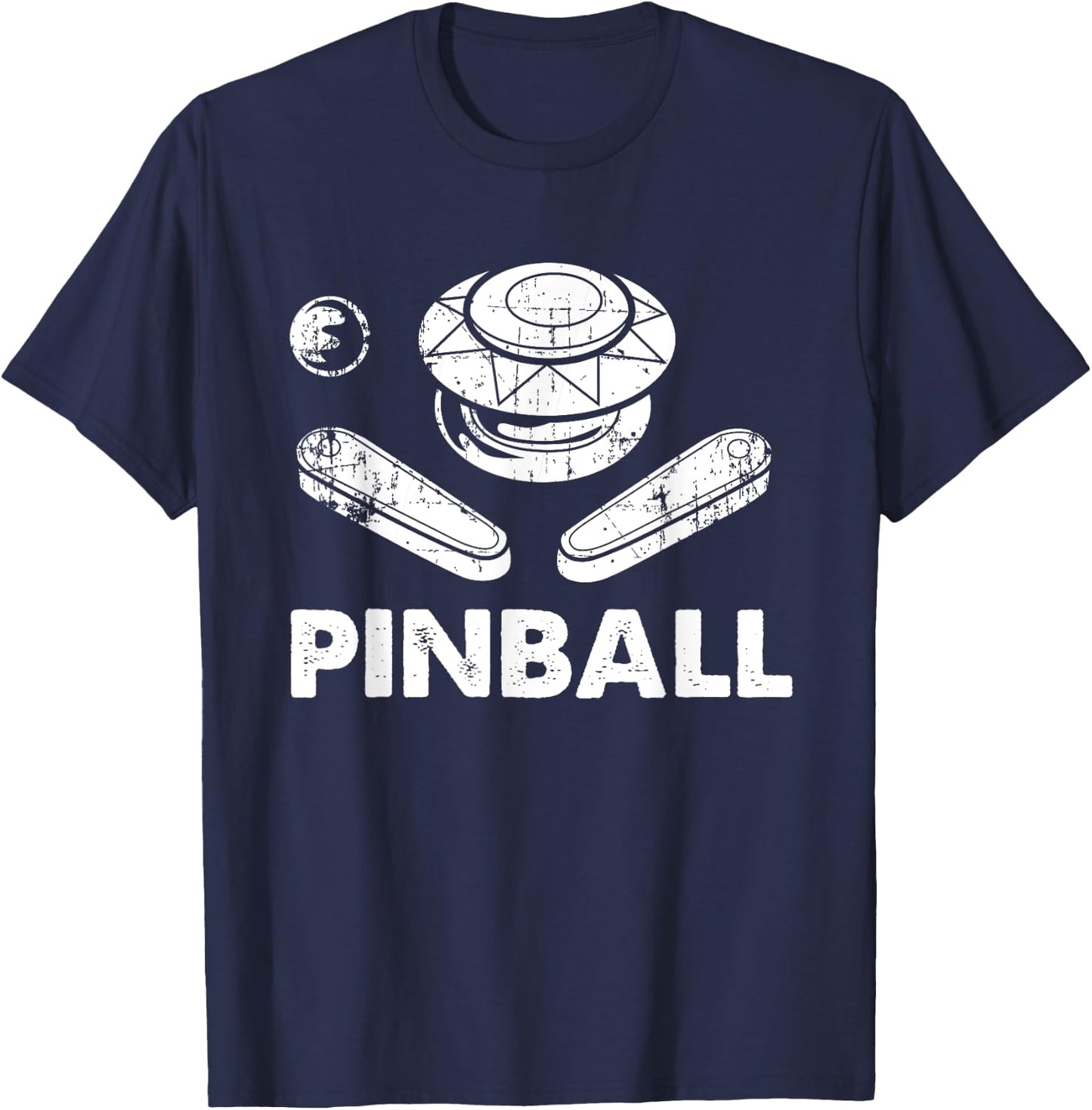 Vintage Pinball Funny Pinballer Machine Flipping Ball Lovers T-Shirt - T-Shirt | Navy