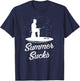 Summer Sucks Funny Ice Fishing Gift Men Women T-Shirt - T-Shirt | Navy