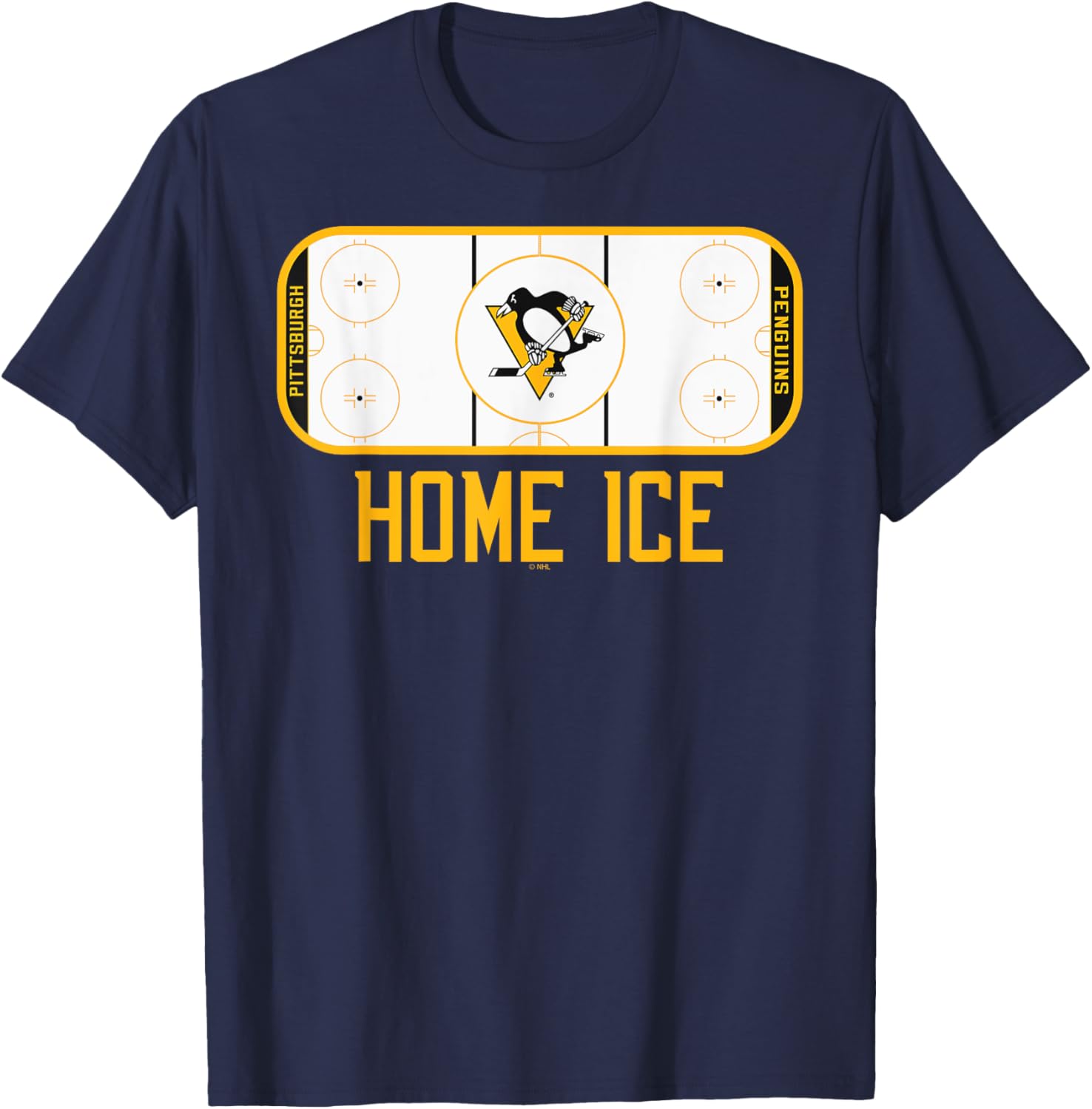 Pittsburgh Penguins Home Ice Dark Heather T-Shirt - T-Shirt | Navy