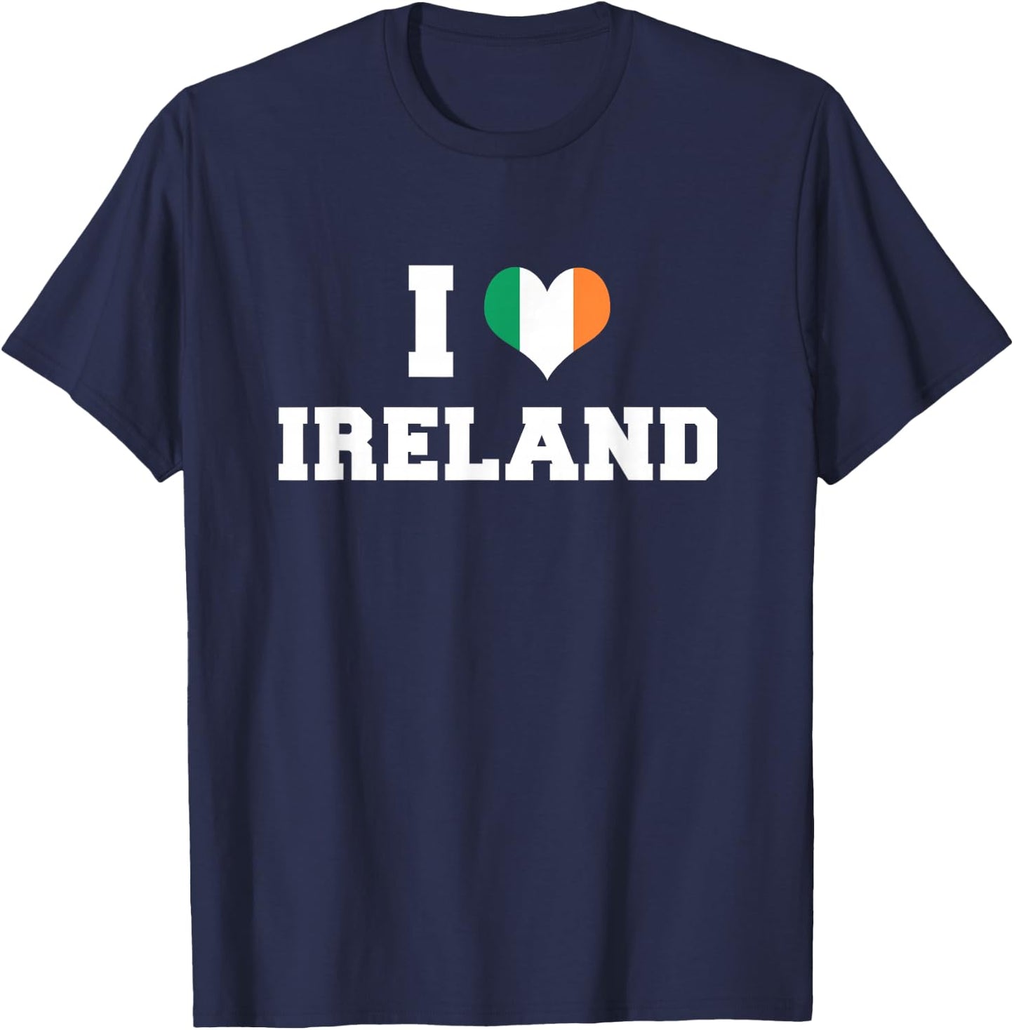 Ireland Patriotic Shirt I Love Ireland Republic Heart Flag T-Shirt - T-Shirt | Navy