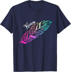 Indigenous Feather Native American Kiowa Tribe T-Shirt - T-Shirt | Navy