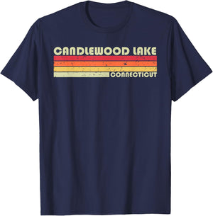CANDLEWOOD LAKE CONNECTICUT Funny Fishing Summer Gift T-Shirt - T-Shirt | Navy