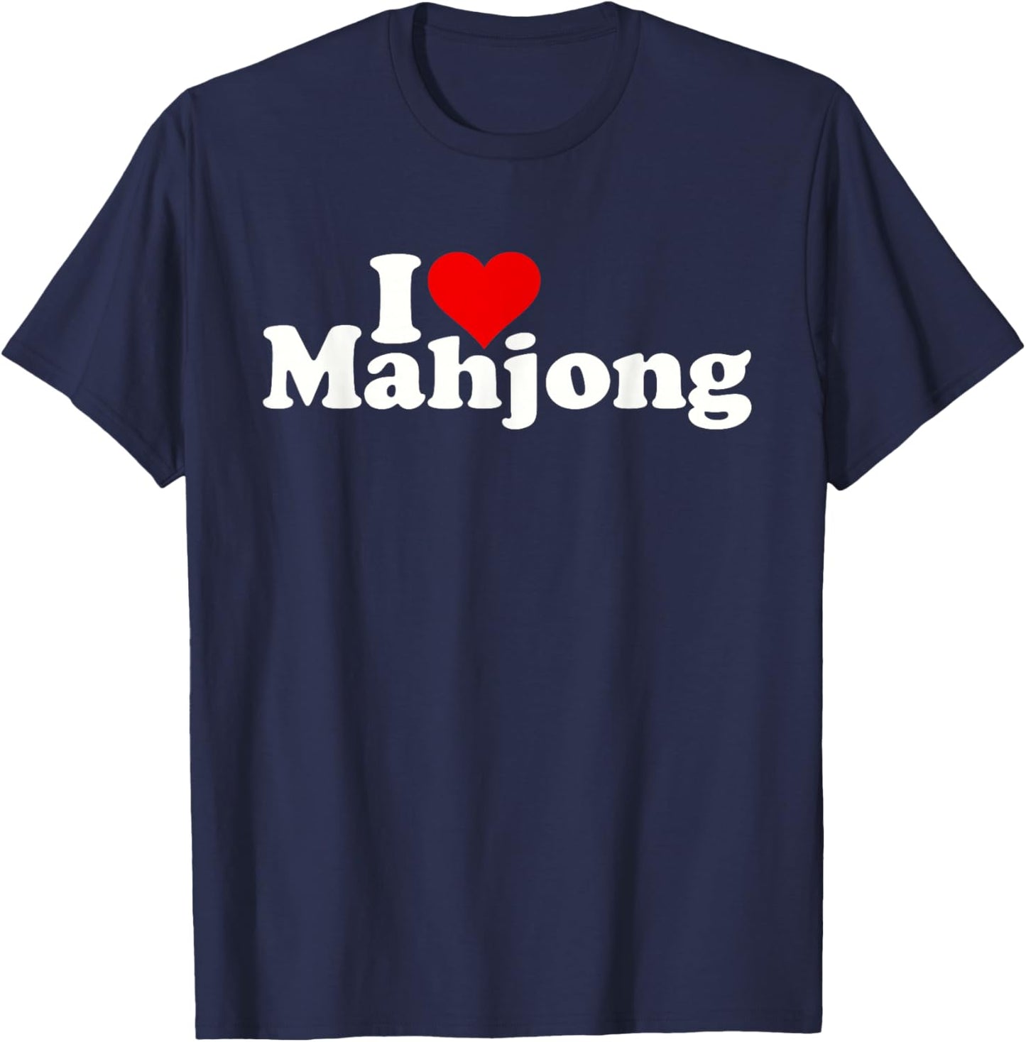 I Love Heart Mahjong Mah-jongg T-Shirt - T-Shirt | Navy