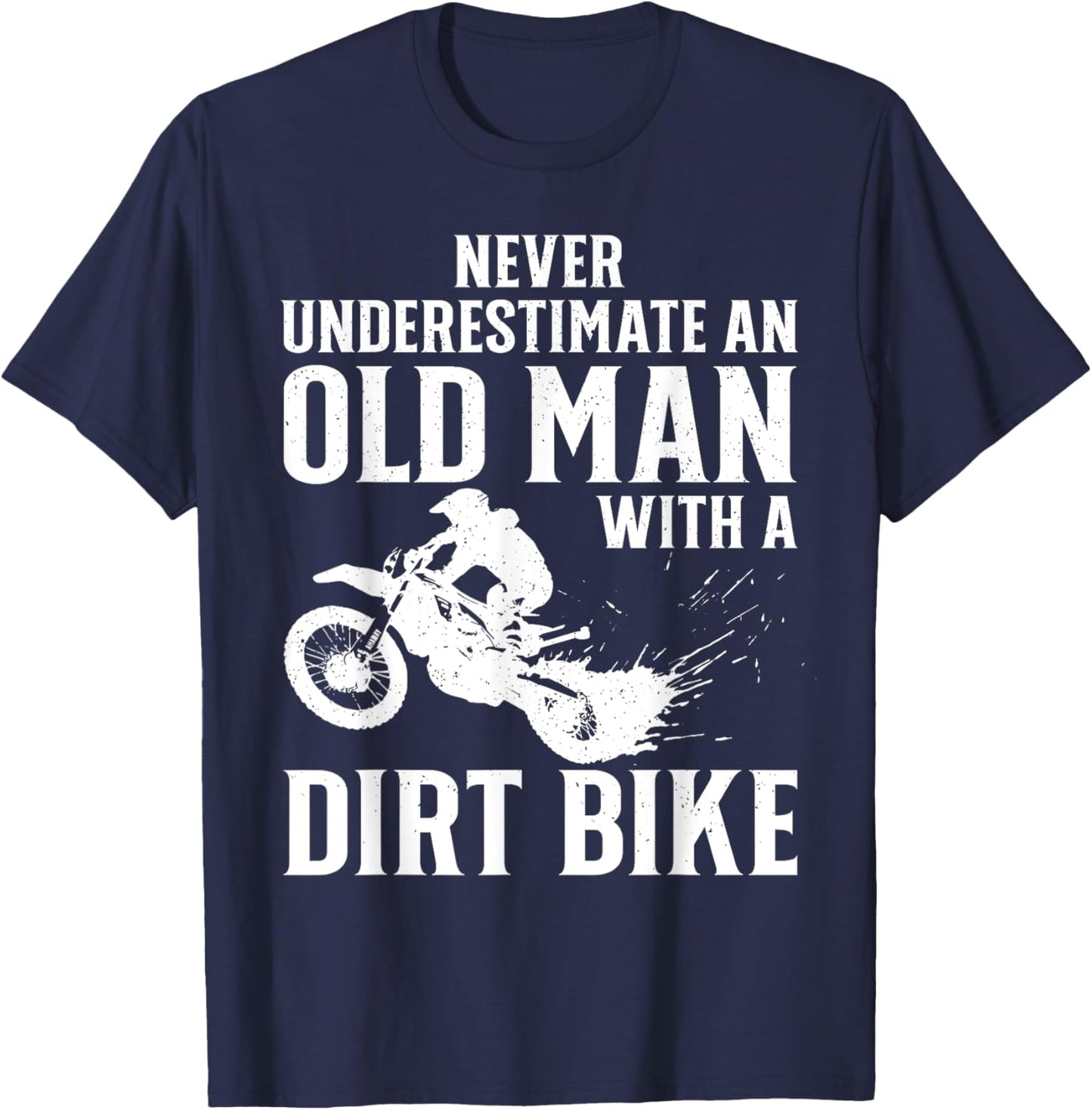 Funny Dirt Bike Art For Dirtbike Lover Men Grandpa Motorbike T-Shirt - T-Shirt | Navy