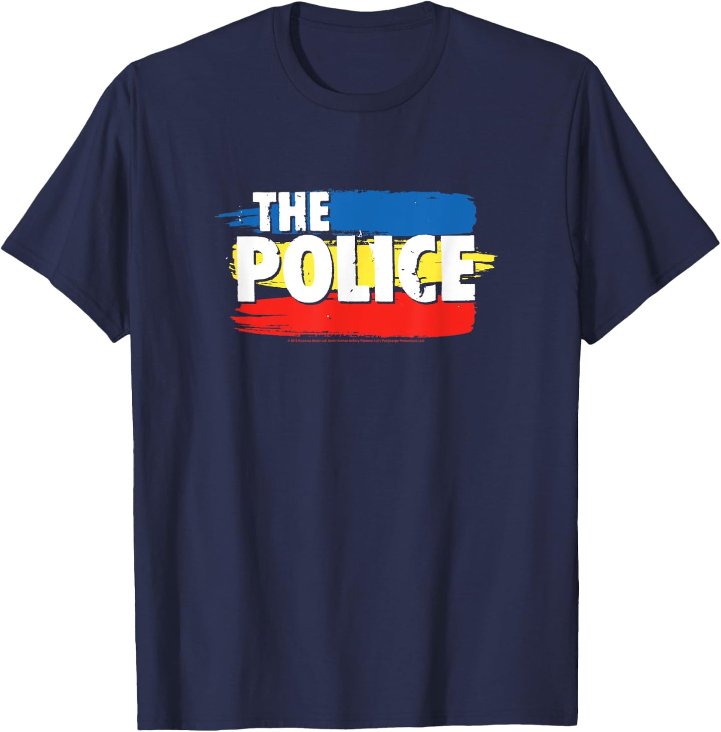 The Police Three Stripes Logo T-Shirt - T-Shirt | Navy