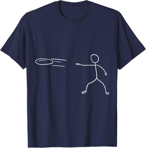 Funny Stickman Disc Golf Player Sports Lover T-Shirt - T-Shirt | Navy