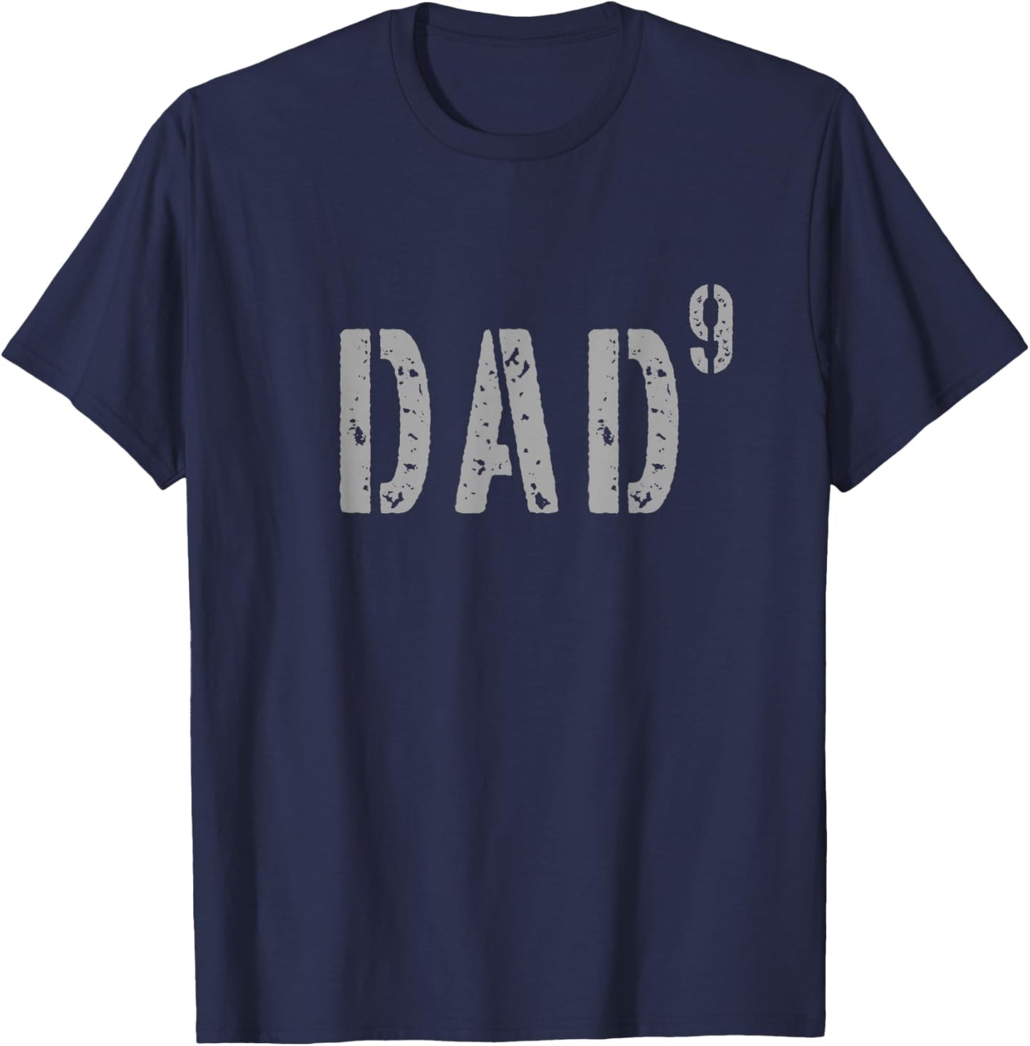 Military Style Dad9 9th Power Dad of 9 Kids Fathers Day T-Shirt - T-Shirt | Navy