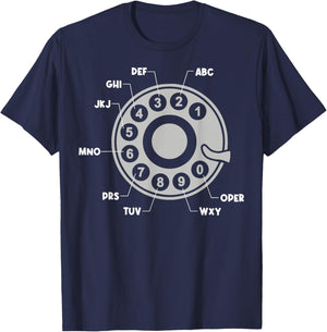 Vintage Retro Rotary Dial Telephone T-Shirt - T-Shirt | Navy