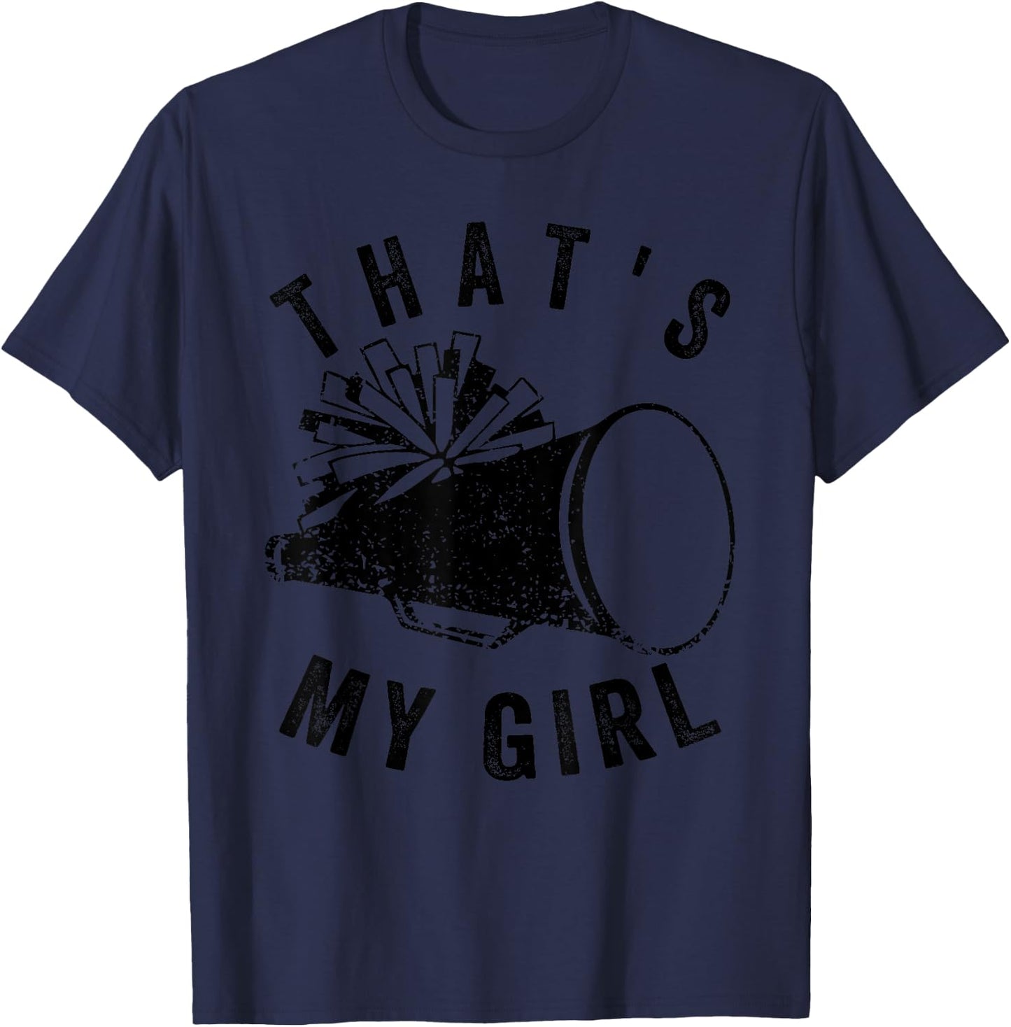 Retro That's My Girl Cheer Mom Cheer Leading Girl Game Day T-Shirt - T-Shirt | Navy
