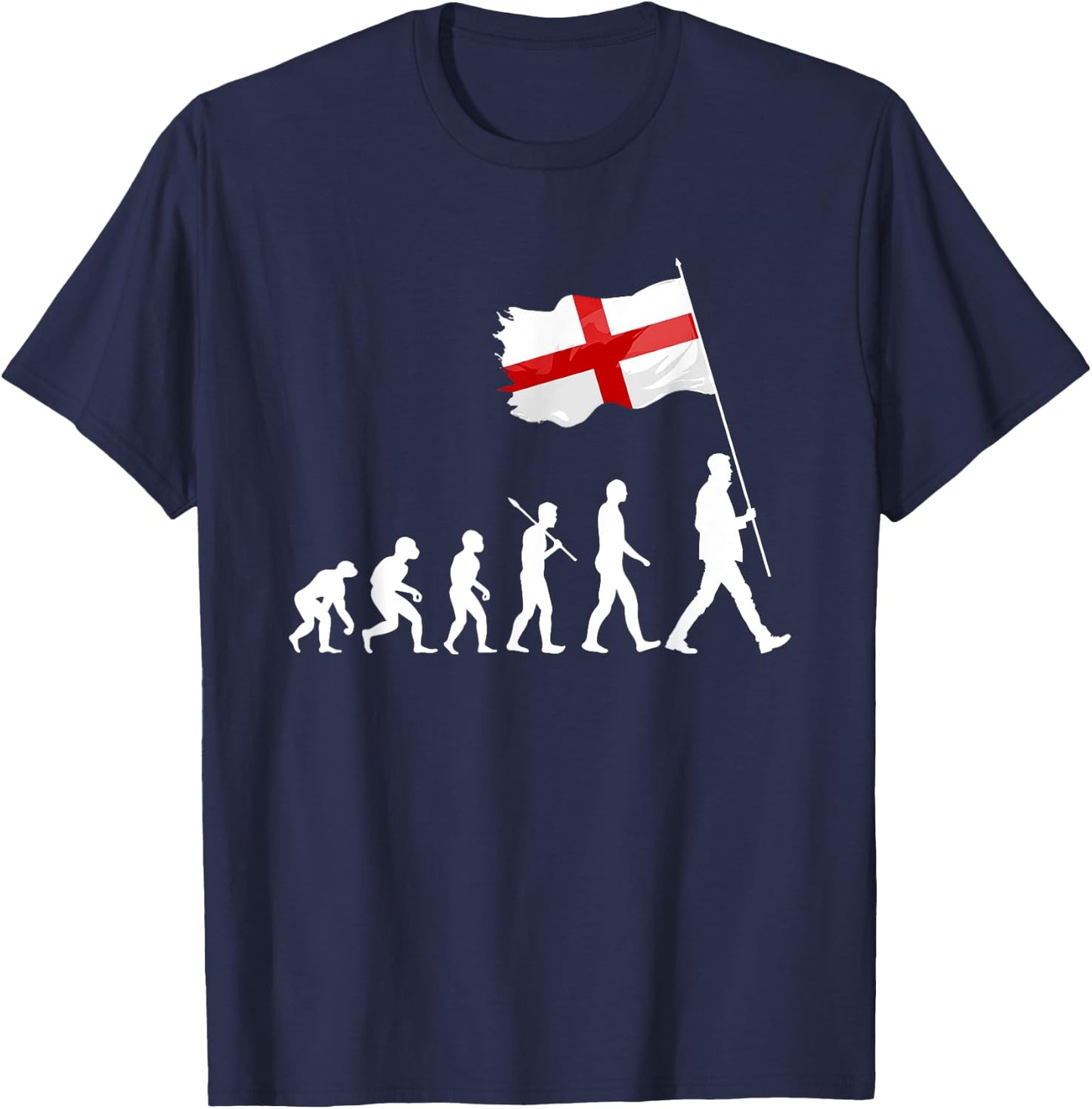 Evolution England Flag English Saint George's Day Patriotic T-Shirt - T-Shirt | Navy