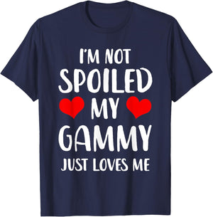Funny Gammy I'm Not Spoiled My Gammy Just Loves Me T-Shirt - T-Shirt | Navy
