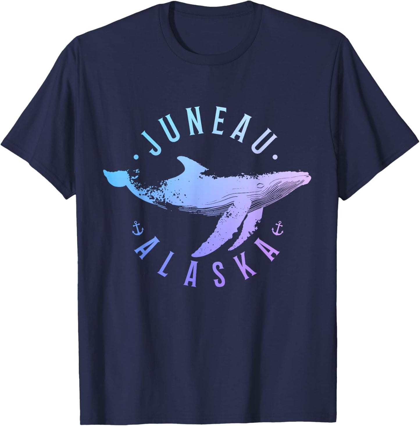 Juneau Alaska Souvenir Whale Ocean Nautical T-Shirt - T-Shirt | Navy