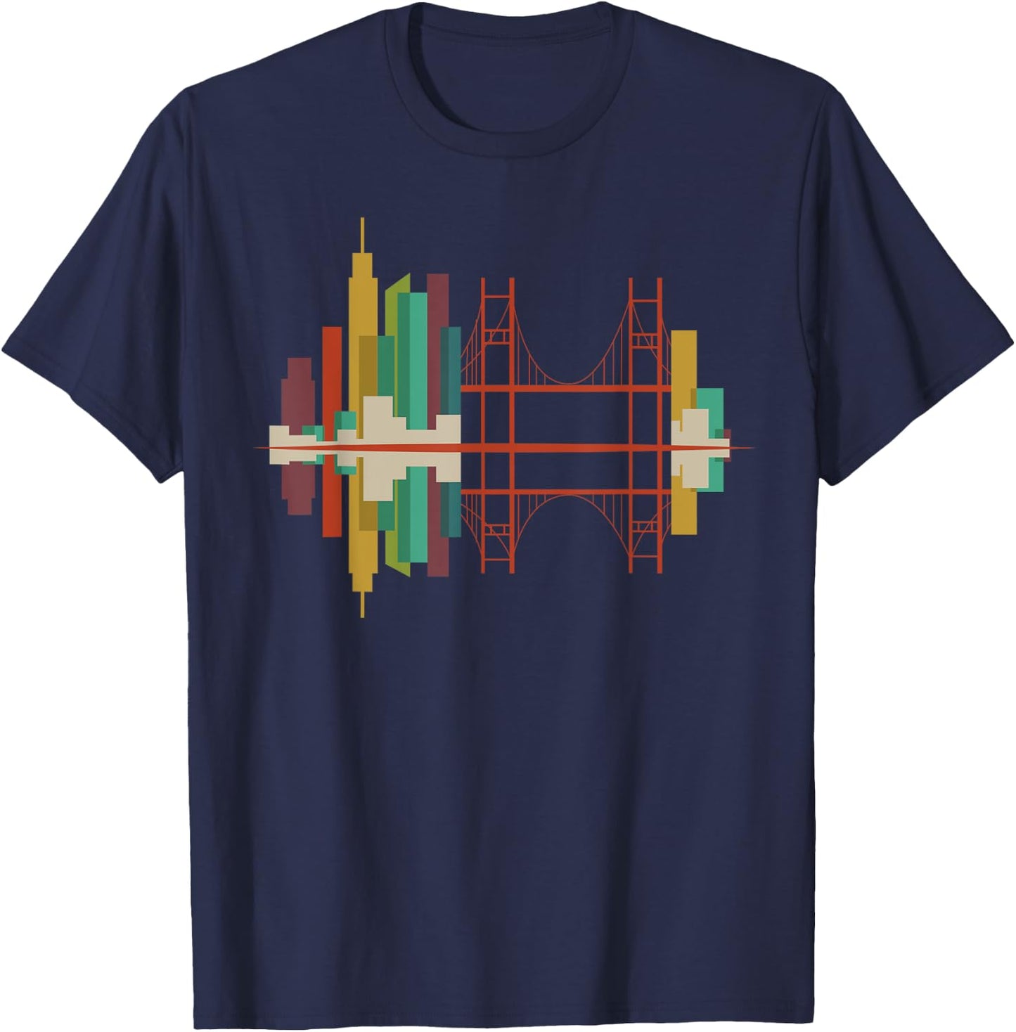 San Francisco Skyline Abstract SF Skyline t Shirt T-Shirt - T-Shirt | Navy