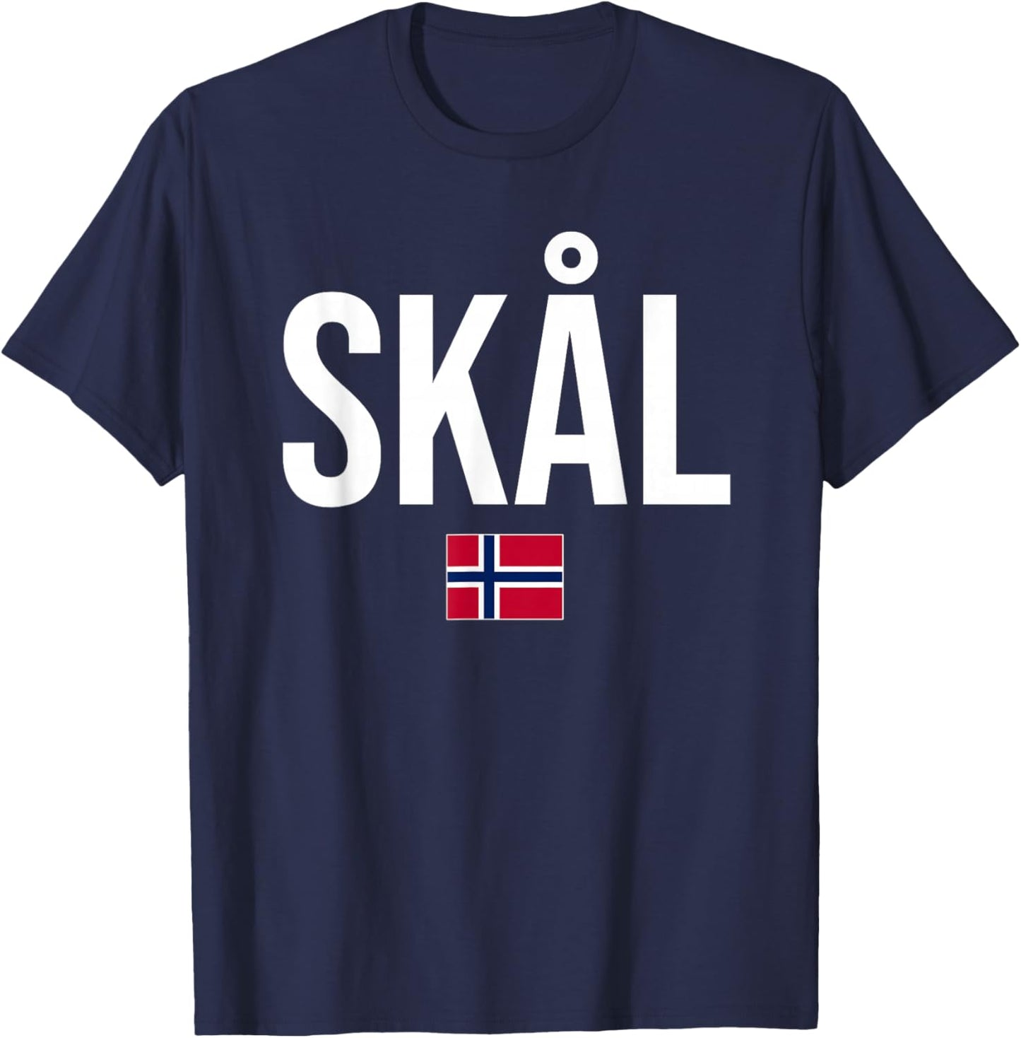Norwegian Phrases and Sayings Gift Store Cheers in Norwegian Norway - -Adults, Black, Small, Short Sleeve, Modern, Lightweight, Cotton, Polyester T-Shirt - T-Shirt | Navy