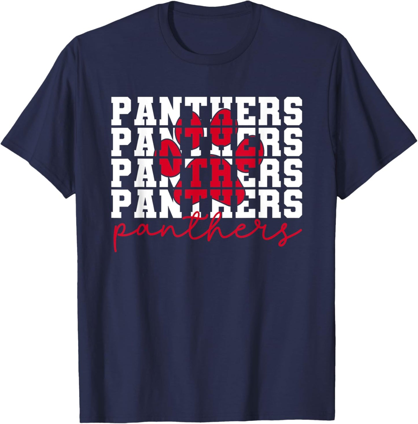 Vintage Panthers School Sports Name, Panthers Men Women Kids T-Shirt - T-Shirt | Navy