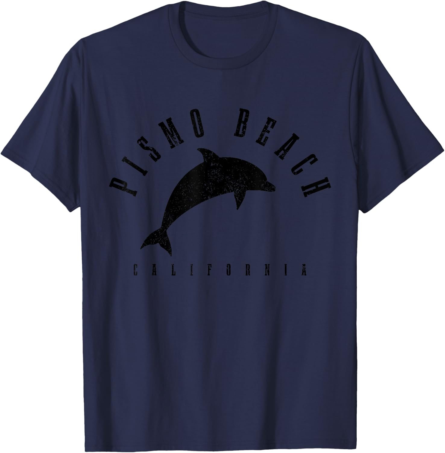 Pismo Beach California CA Vintage Dolphin Vacation Men Women Girls Kids T-Shirt - T-Shirt | Navy