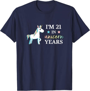I'm 21 in Unicorn Years Adult Birthday T-Shirt - T-Shirt | Navy