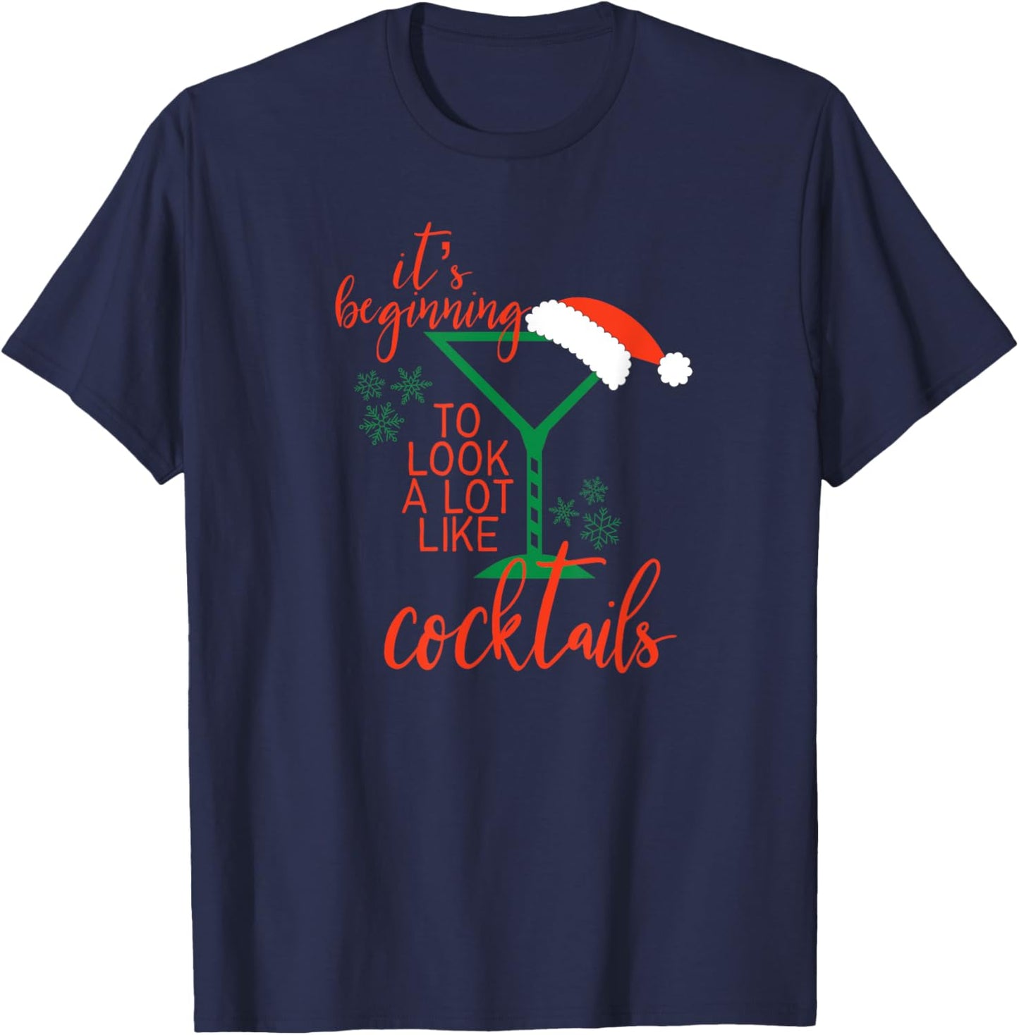 It's Beginning to Look a Lot Like Cocktails T-Shirt - T-Shirt | Navy