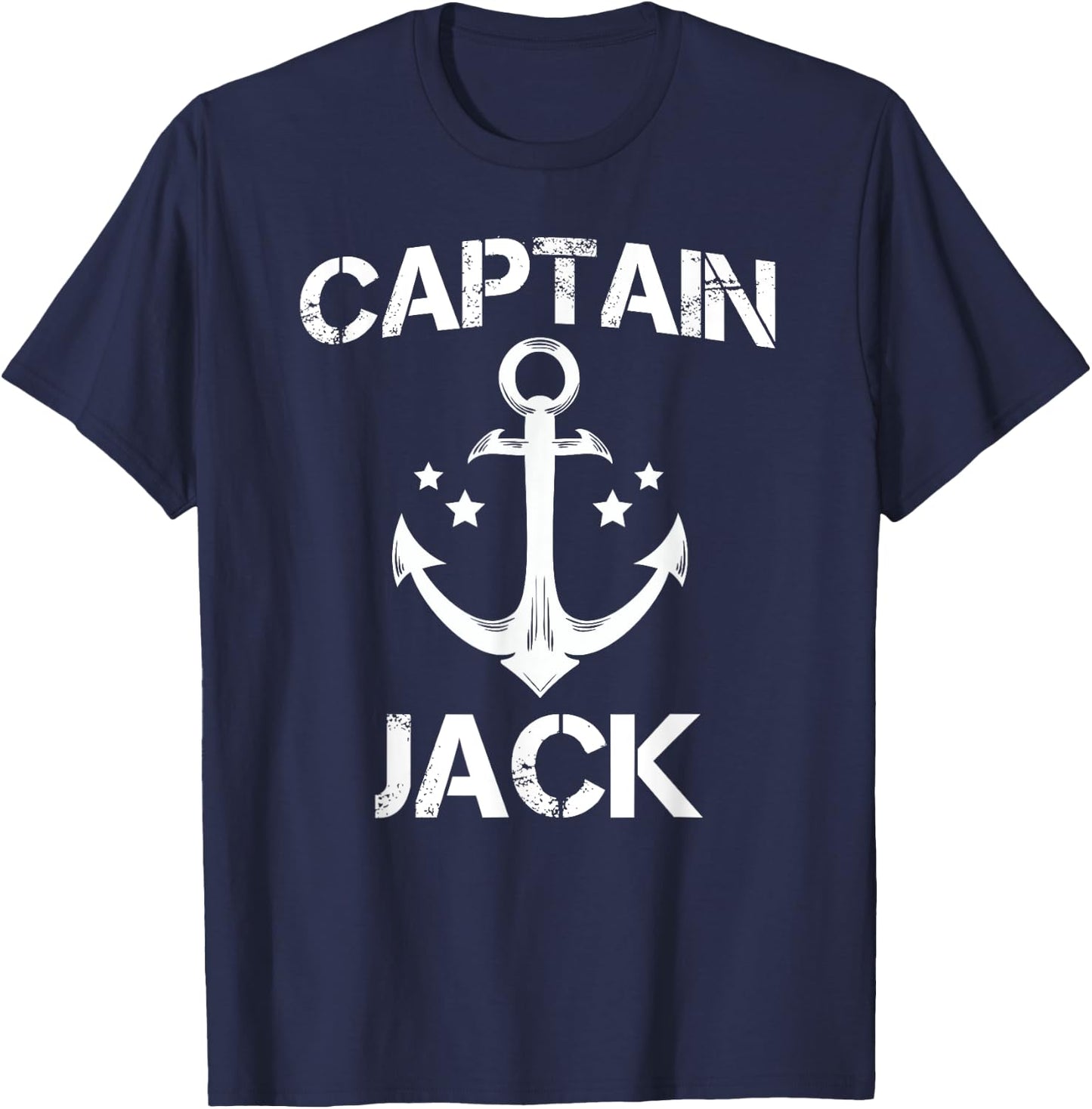 CAPTAIN JACK Funny Birthday Personalized Name Boat Gift T-Shirt - T-Shirt | Navy