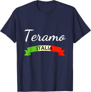Teramo Italy Flag Italia Souvenir Matching Italian T-Shirt - T-Shirt | Navy