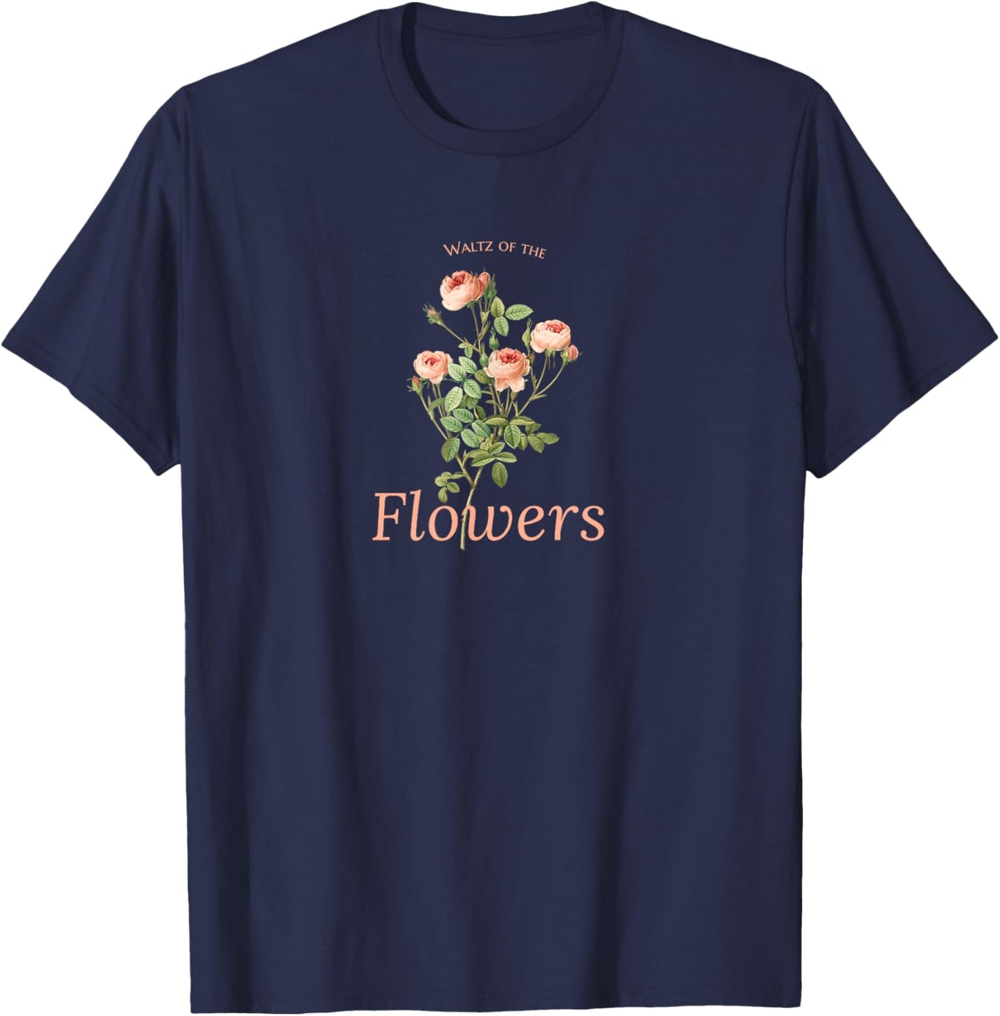 Nutcracker Christmas Waltz of the Flowers Ballerina Graphic T-Shirt - T-Shirt | Navy