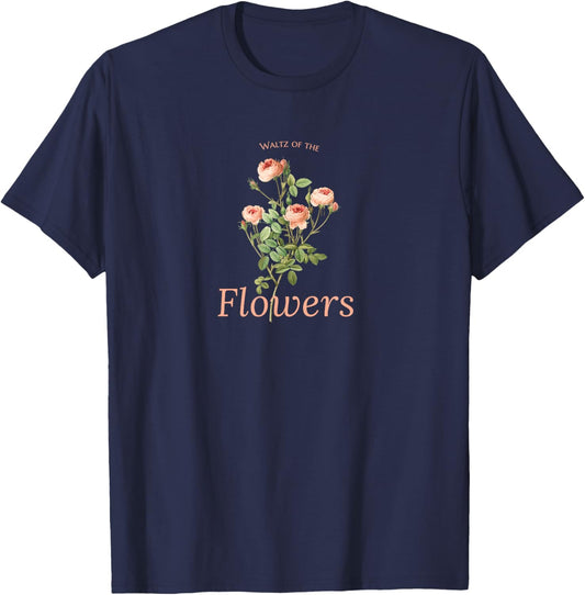 Nutcracker Christmas Waltz of the Flowers Ballerina Graphic T-Shirt - T-Shirt | Navy