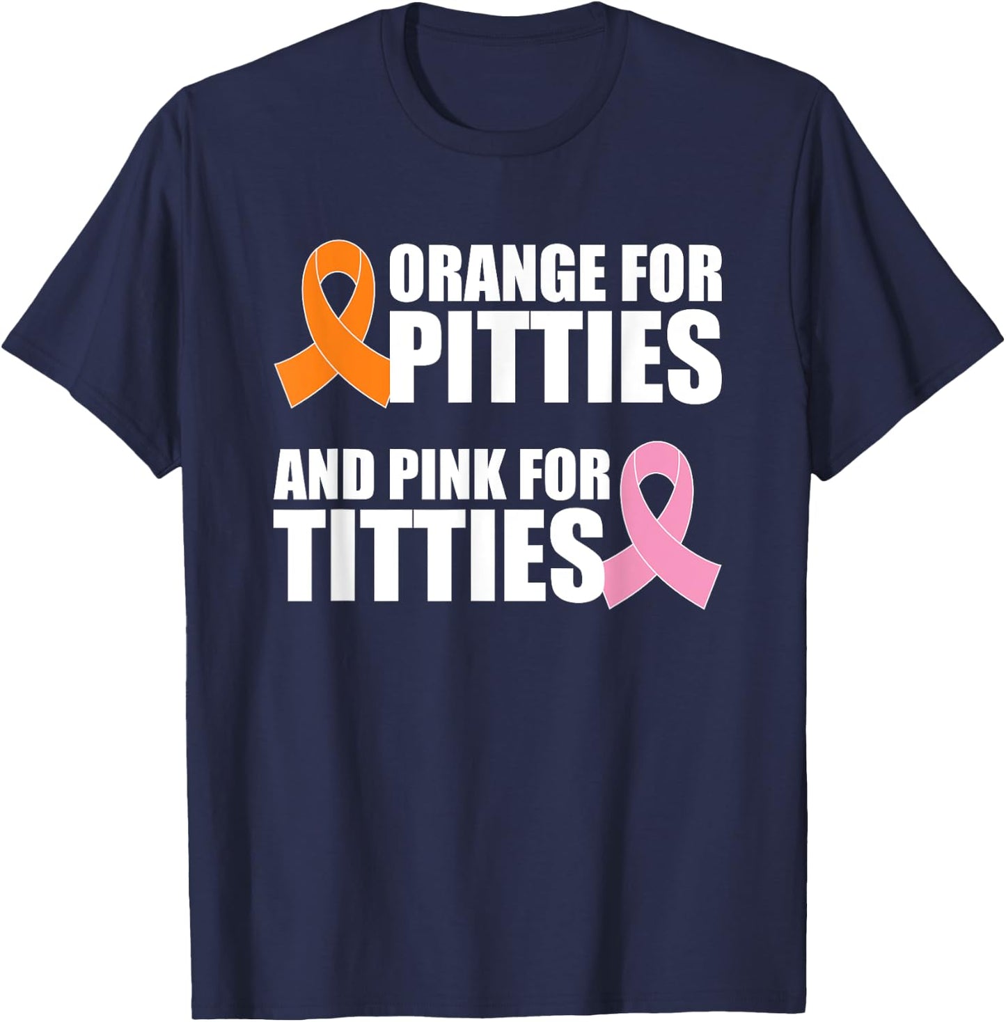 Pit Bull And Breast Cancer Awareness October Pitties Titties T-Shirt - T-Shirt | Navy