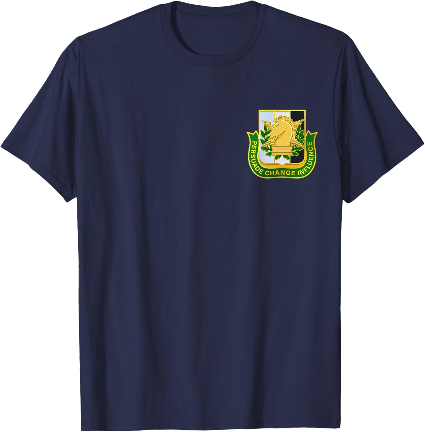 THE SALTY VETERAN Men's -Adults Black Military Psyop T-Shirt - T-Shirt | Navy