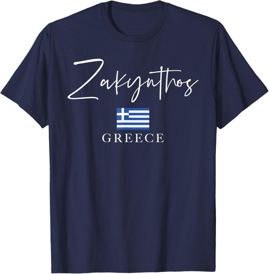 Greece Flag Vacation - Island Zakynthos T-Shirt - T-Shirt | Navy