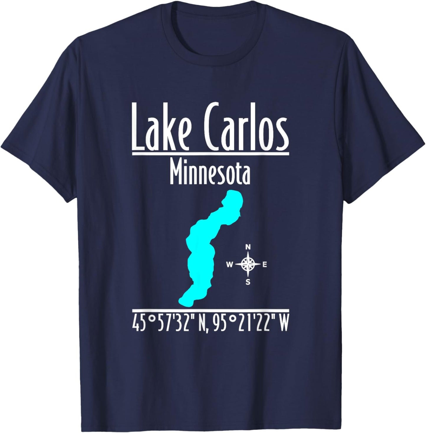 Modern Lake Carlos - Minnesota T-Shirt - T-Shirt | Navy