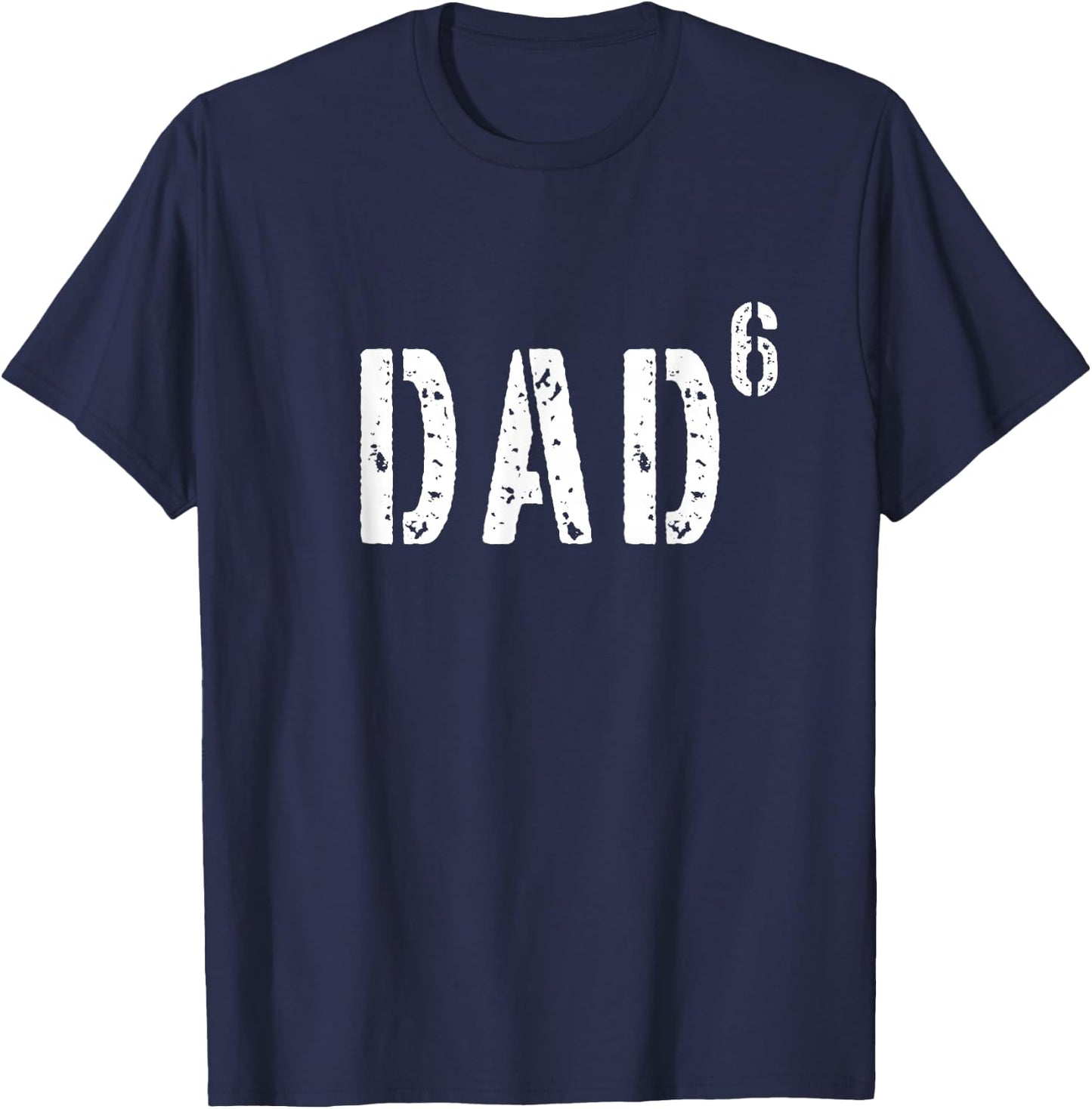 Military Style Dad6 6th Power Dad of 6 Kids Fathers Day T-Shirt - T-Shirt | Navy