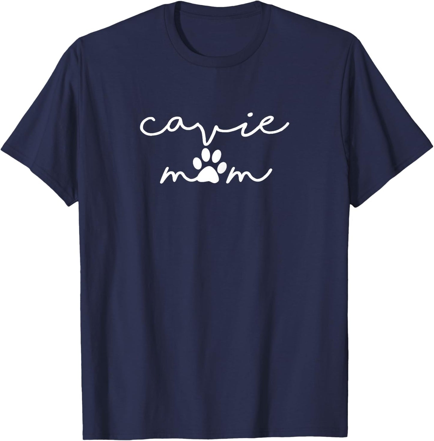 Cavalier King Charles Spaniel Mom Dog Mama Cavie Mom Simple T-Shirt - T-Shirt | Navy