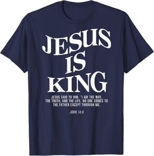 Jesus Is King Jesus John 146 Costume Christian Bible Verse T-Shirt - T-Shirt | Navy