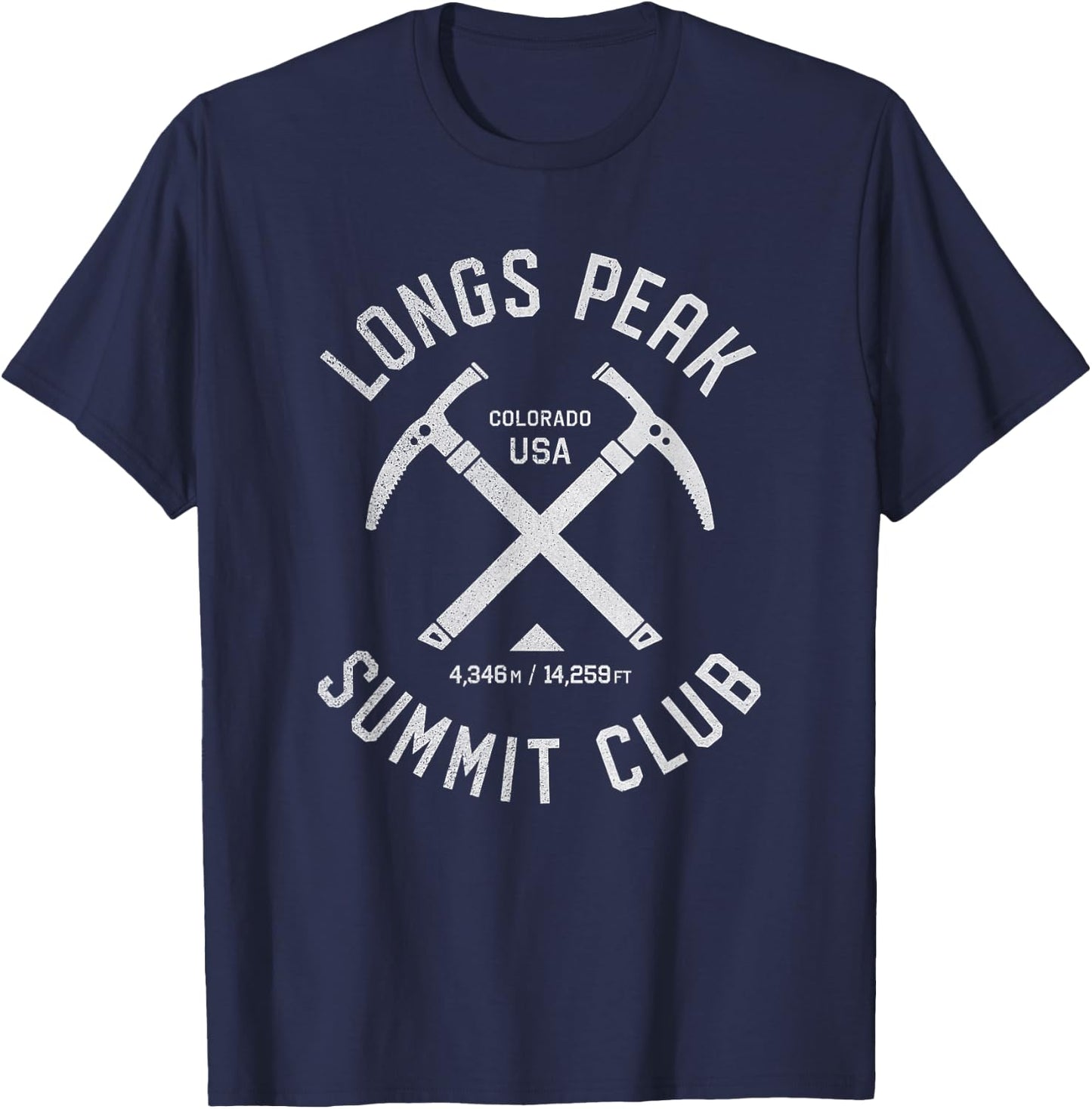 Longs Peak Summit Club | I climbed Longs Peak T-Shirt - T-Shirt | Navy