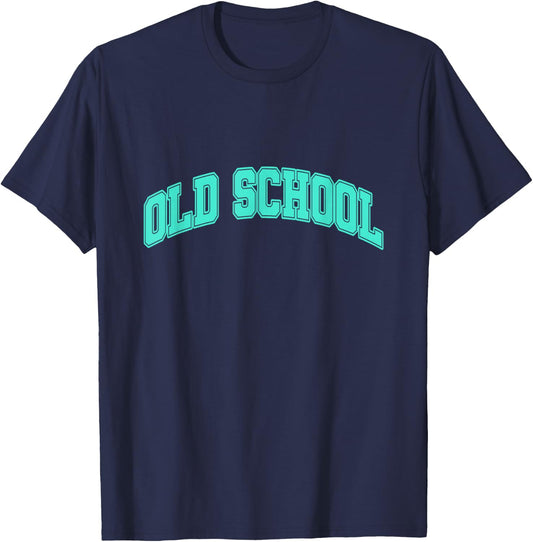 Teal Aqua Old School Teal Aqua Graphic T-Shirt - T-Shirt | Navy
