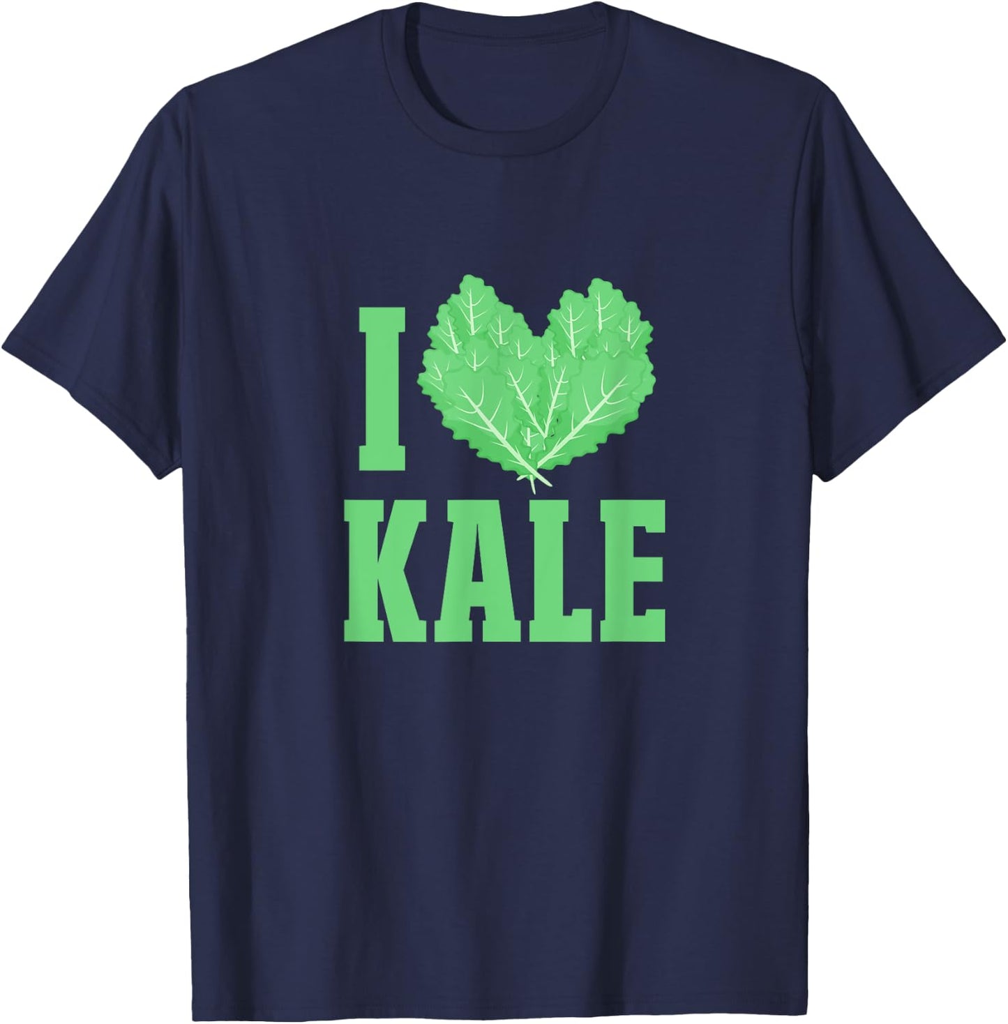 I Love Kale Vegan Vegetarian T-Shirt - T-Shirt | Navy