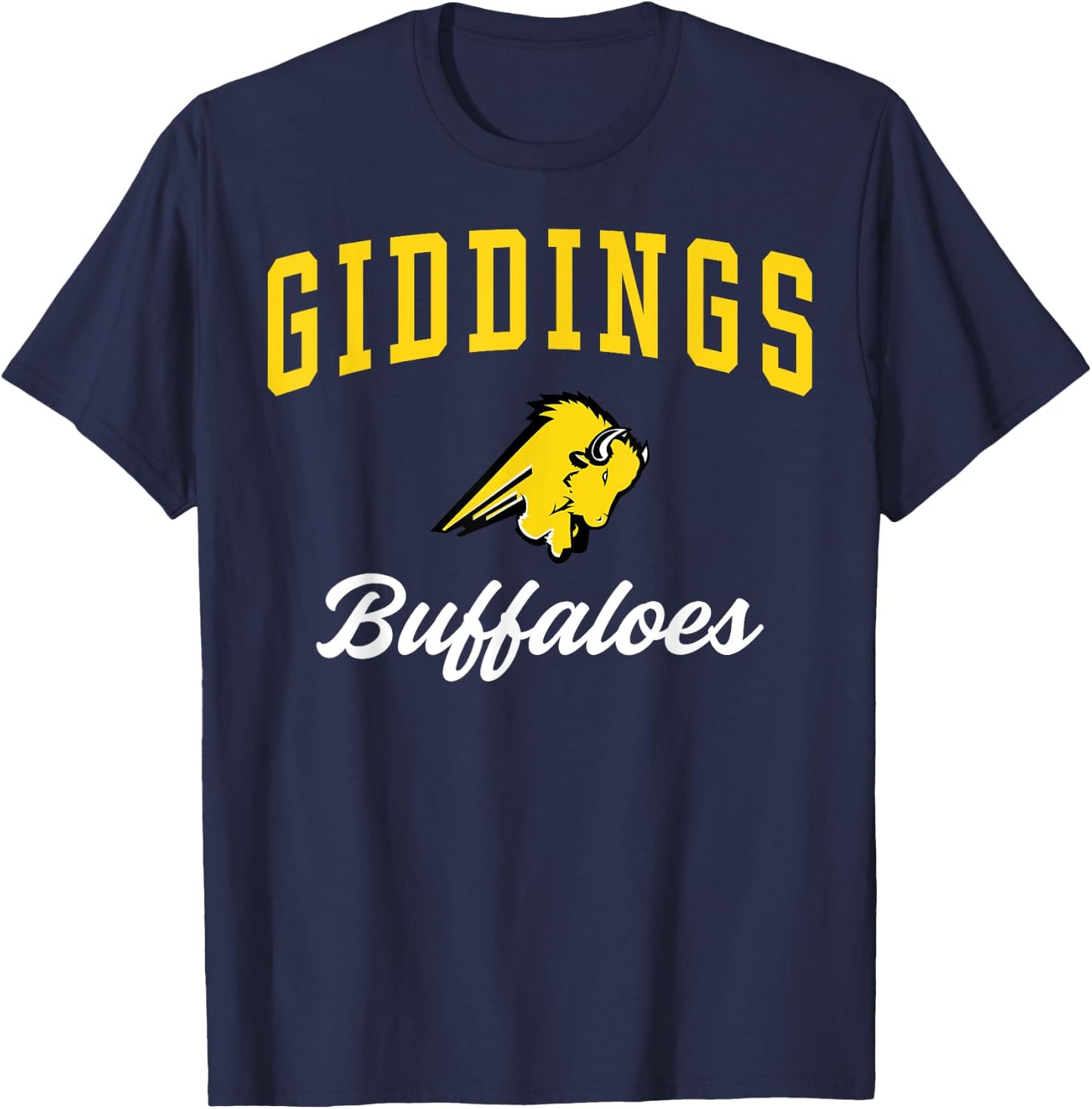 Giddings High School Buffaloes C3 T-Shirt - T-Shirt | Navy