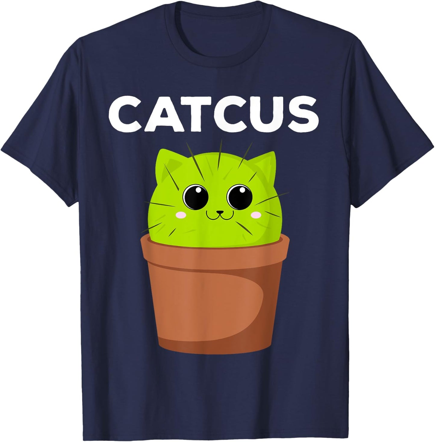 Catcus Funny Cat Pun Gift Cat Moms Cactus T-Shirt - T-Shirt | Navy