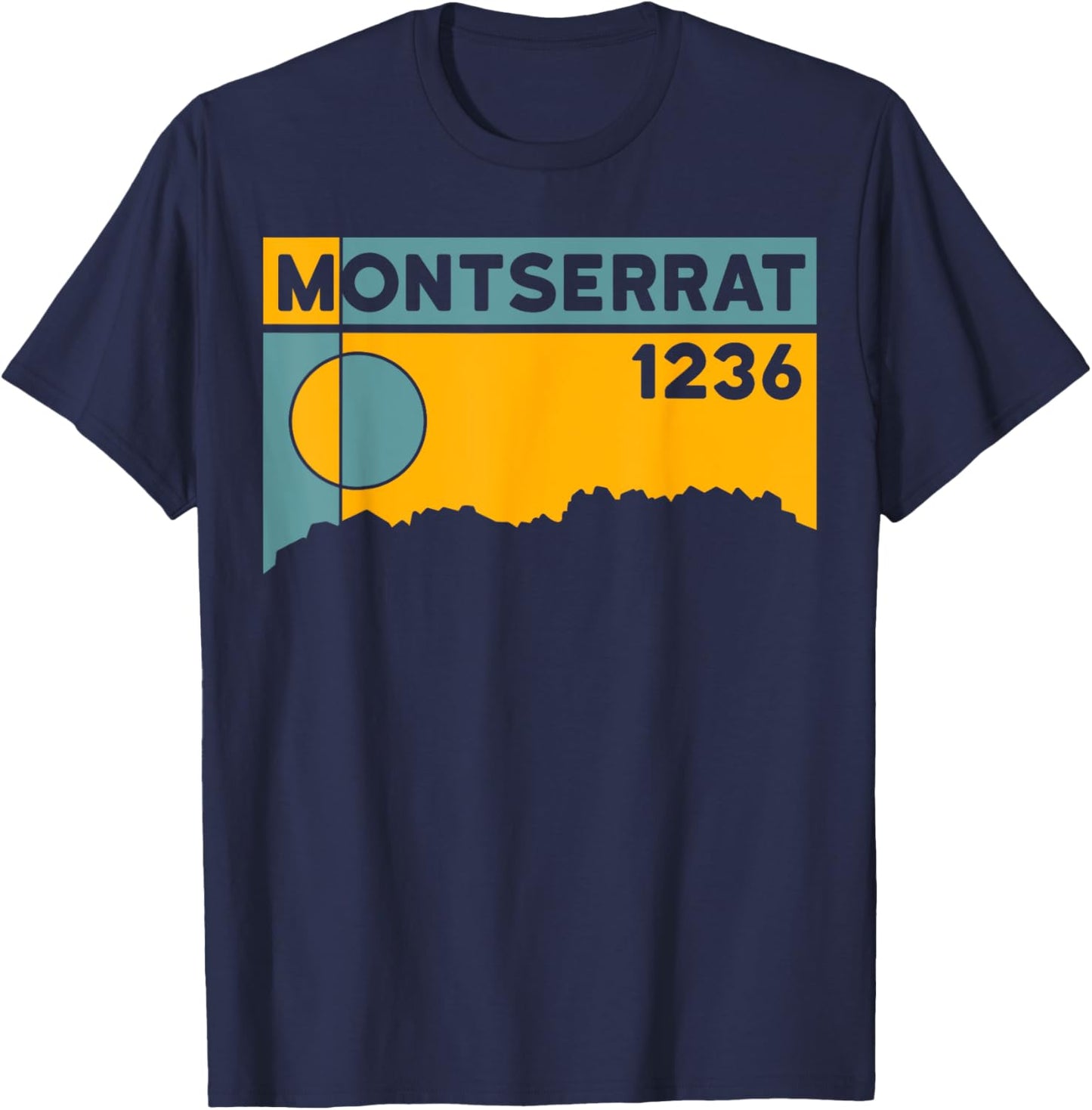 Montserrat Height Hike Monastery Barcelona Spain Hiking T-Shirt - T-Shirt | Navy